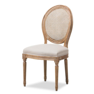 Louis Wooden Beige Net Back Chair