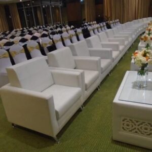 White Single Seater Leather Sofa