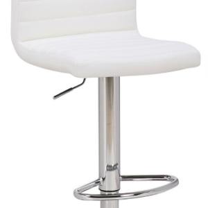 Seville White Leather Bar Stool